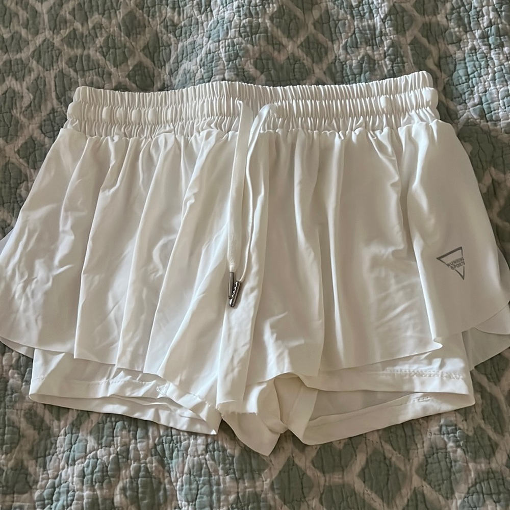 Shein - white frill shorts - Large